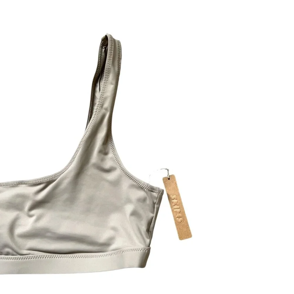 SKIMS NEW Recycled Swim Tank Bikini Top & Mid Waist Bottom In Desert Size L/XL